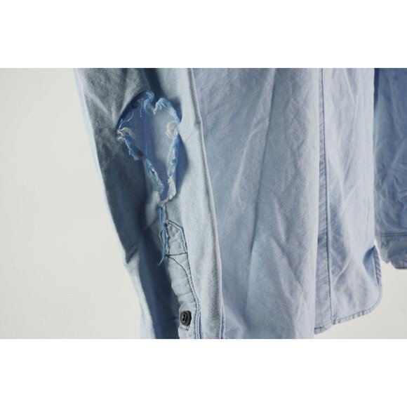 Kama Classics Men's Large Long Sleeve Light Blue Oxford Cotton Engineering Shirt - Picture 10 of 11